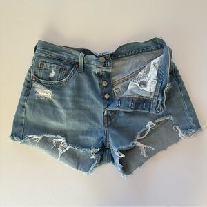 Levi’s 501 Button Fly Cutoff Denim Jean Shorts Size 29